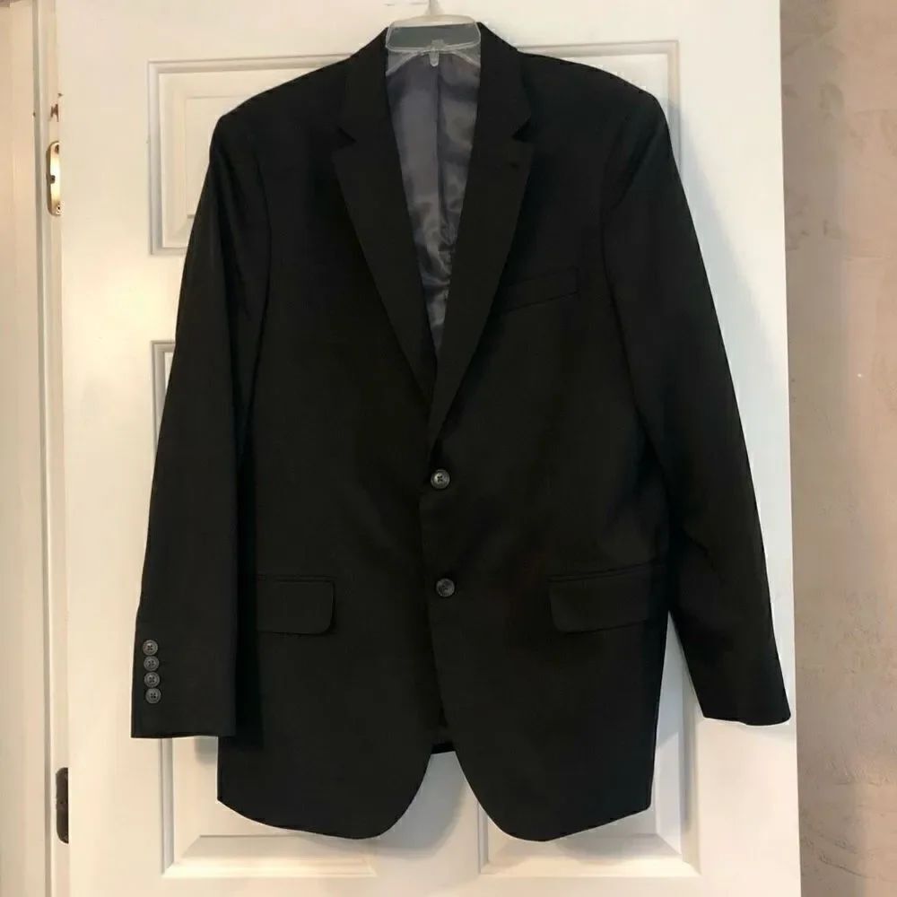 Haggar Clothing Taylor Fit 42R Charcoal Gray Suit Jacket